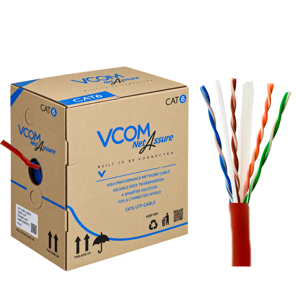 Cáp Mạng VCOM Cat6 UTP 25AWG PVC 305m