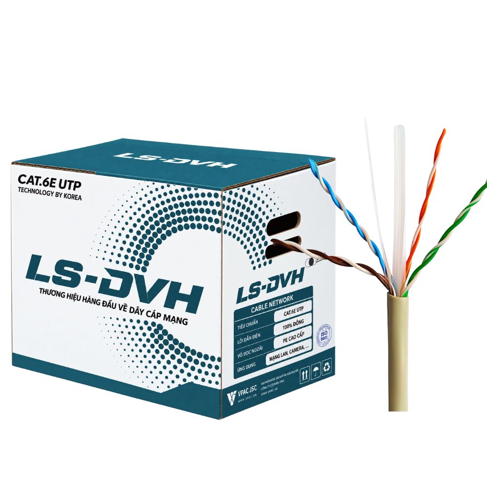 Cáp Mạng Việt Hàn LS-DVH Cat6E UTP 24AWG PVC 305m