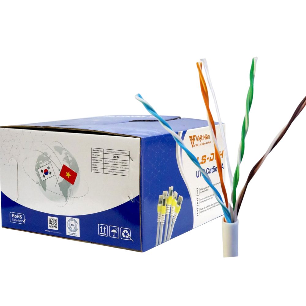 Cáp Mạng Việt Hàn LS-DVH Cat5e UTP DA 25AWG PVC 305m